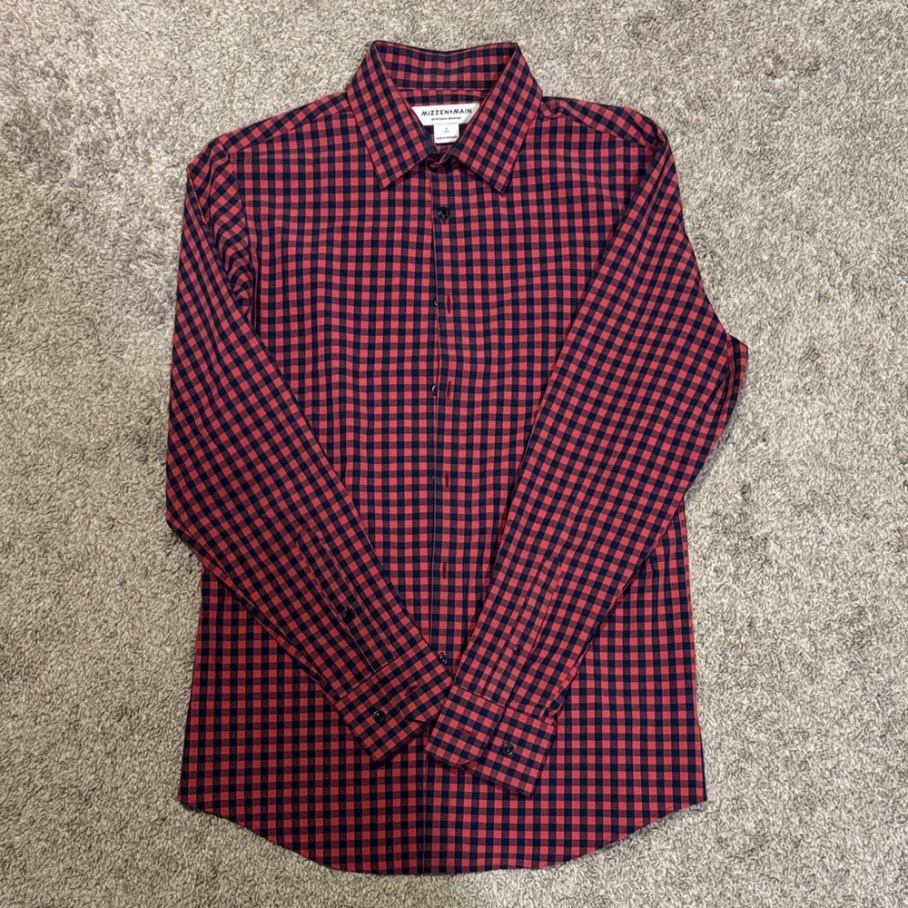 Mizzen+Main Red and Blue Leeward Checkered Men's Shirt